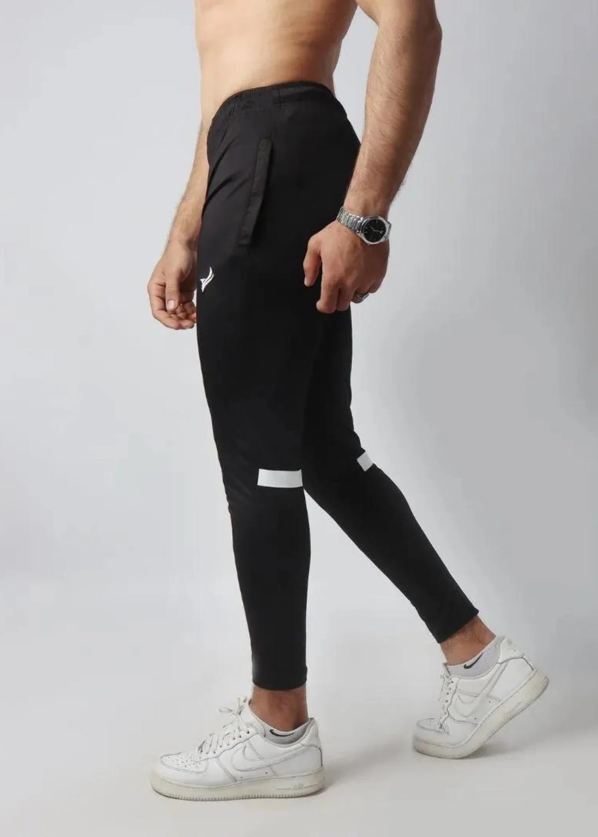 Black Dri-fit Trouser with White Line