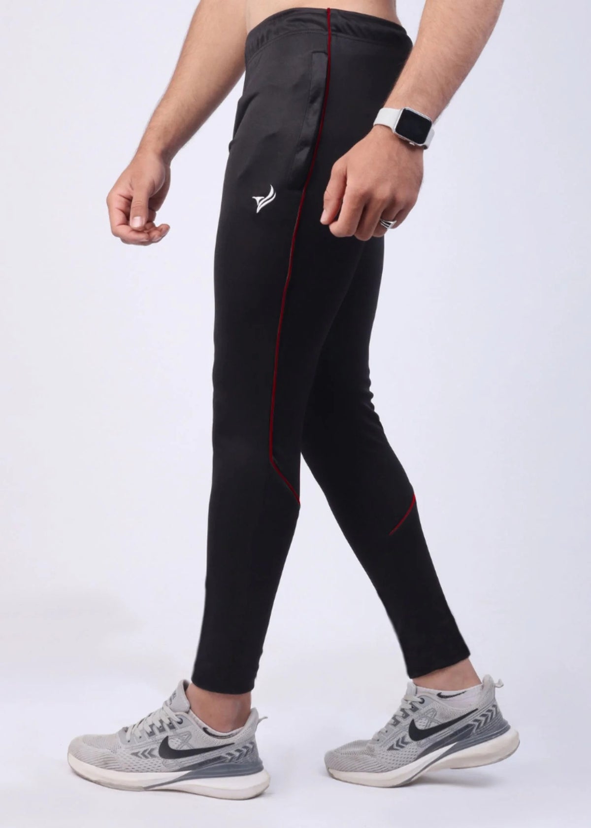 Maroon Stripe Dri-fit Trouser In Black