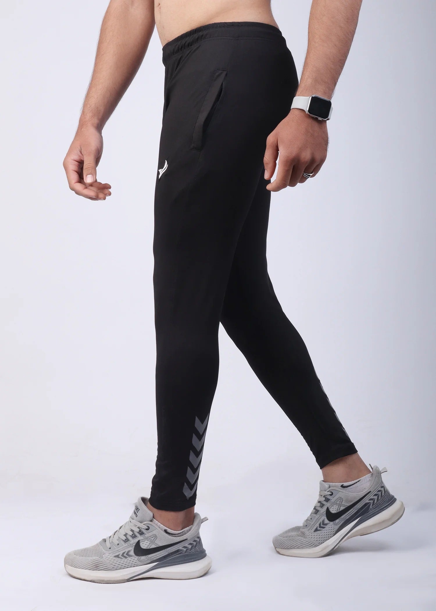 White Stripe Dri-fit Trouser In Black