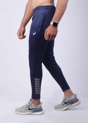 Blue Dri-fit Trouser with Gray Reflectors are ideal for active wear.